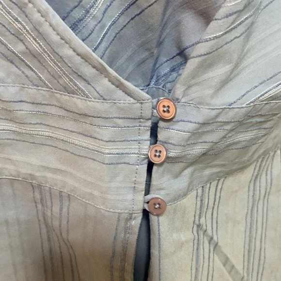 NWT Quizz Woman Stretch Blue wrap, textured stripe 3/4 sleeve top blouse 20 W - Picture 4 of 9